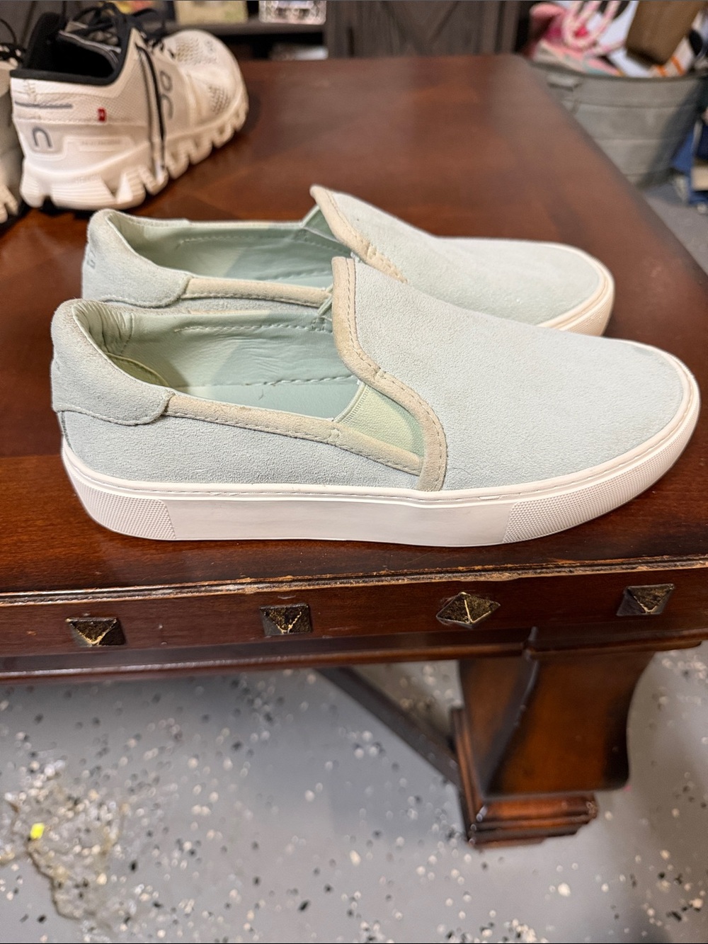 UGG Slip-On Suede Mules in Light Mint